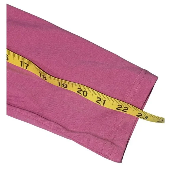 Avenue Women's Pink Long Sleeve Cotton Tee button Detail Neckline 22/24W - Picture 9 of 9